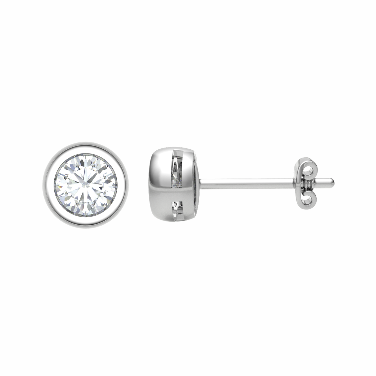 18CT, Mt RD 3.45mm 1.60gm, Round Stud Plain Earrings for looking Elegant