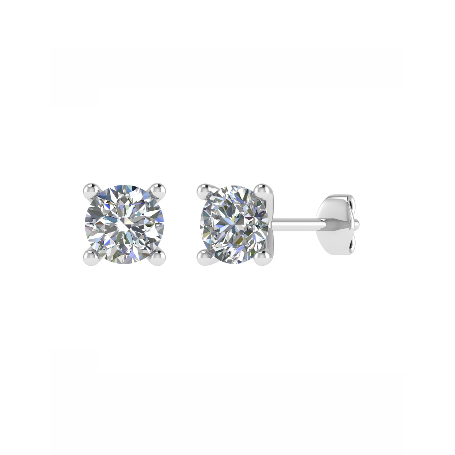 18KW, Mt RD 6.5mm 1.31gm, Gorgeous Plain Stud Earring for daily wear