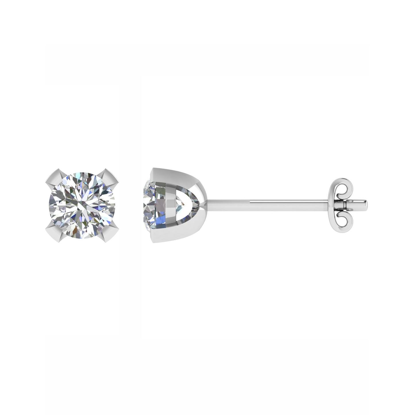 PT950, Elegant Plain Diamond stud Earring for looking gorgeous, Mt RD 3.8mm 2.23gm
