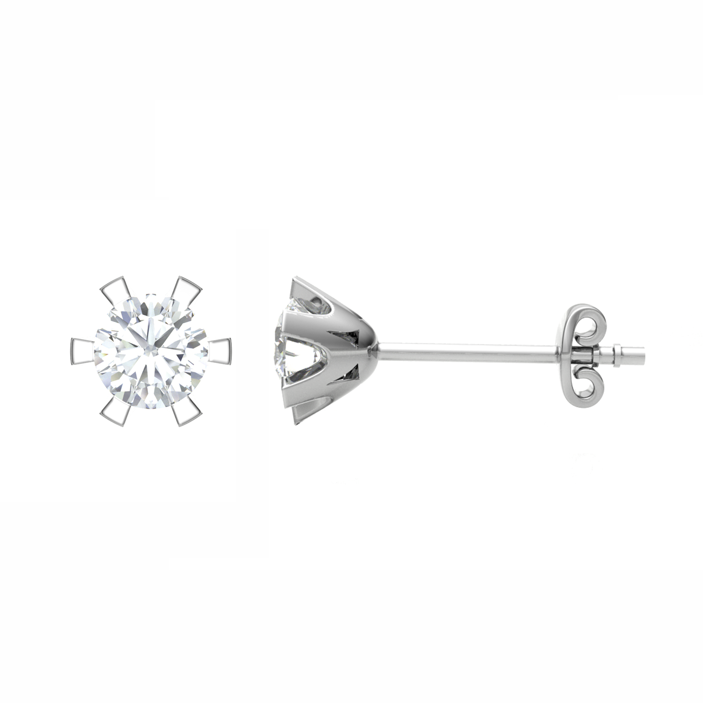18CT, Mt RD 5mm 1.36g, Gorgeous Diamond Stud Plain Earrings for Girls