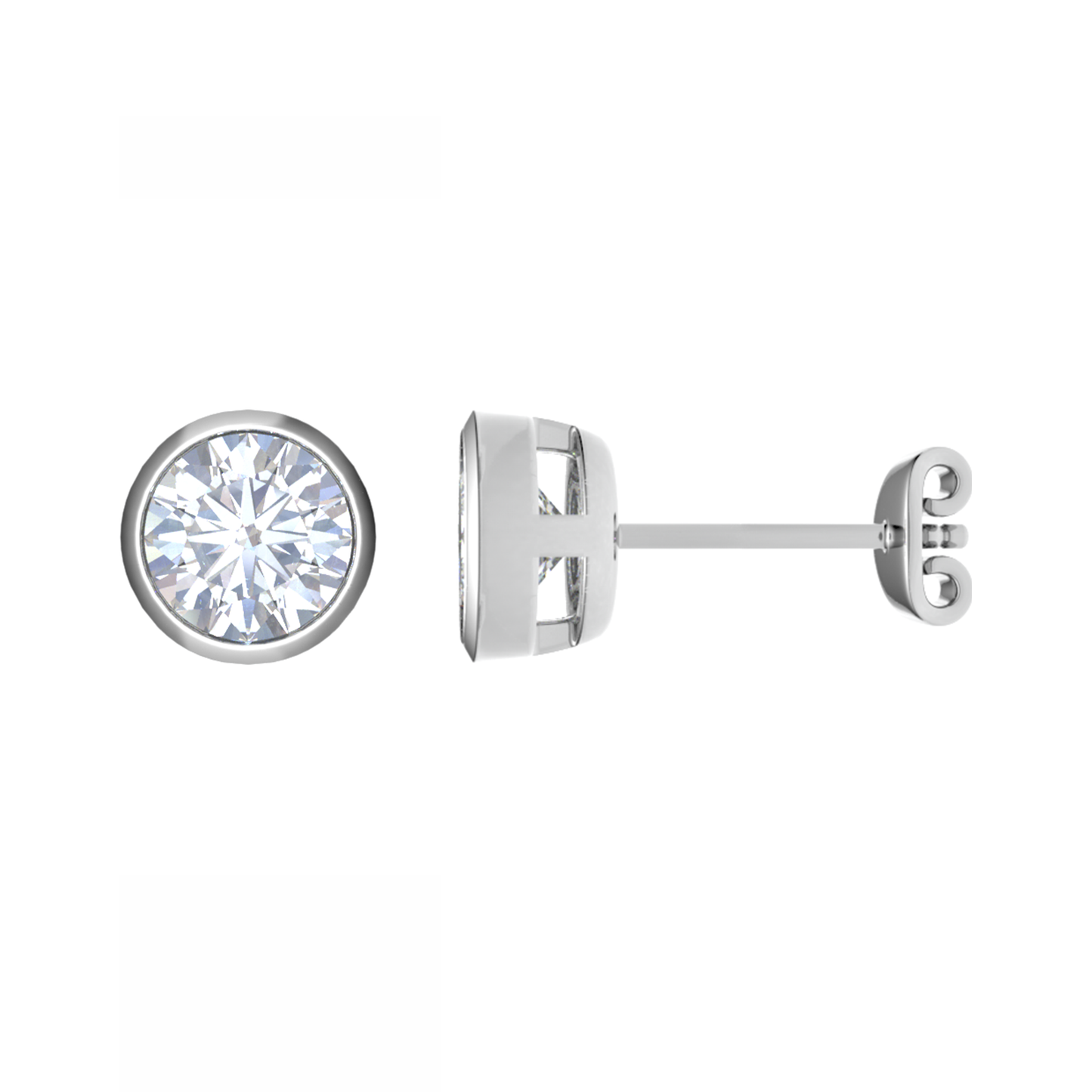 PT950, Mt RD 5,0 mm 2,83 g, boucles d'oreilles à tige en diamant rond uni pour un look magnifique