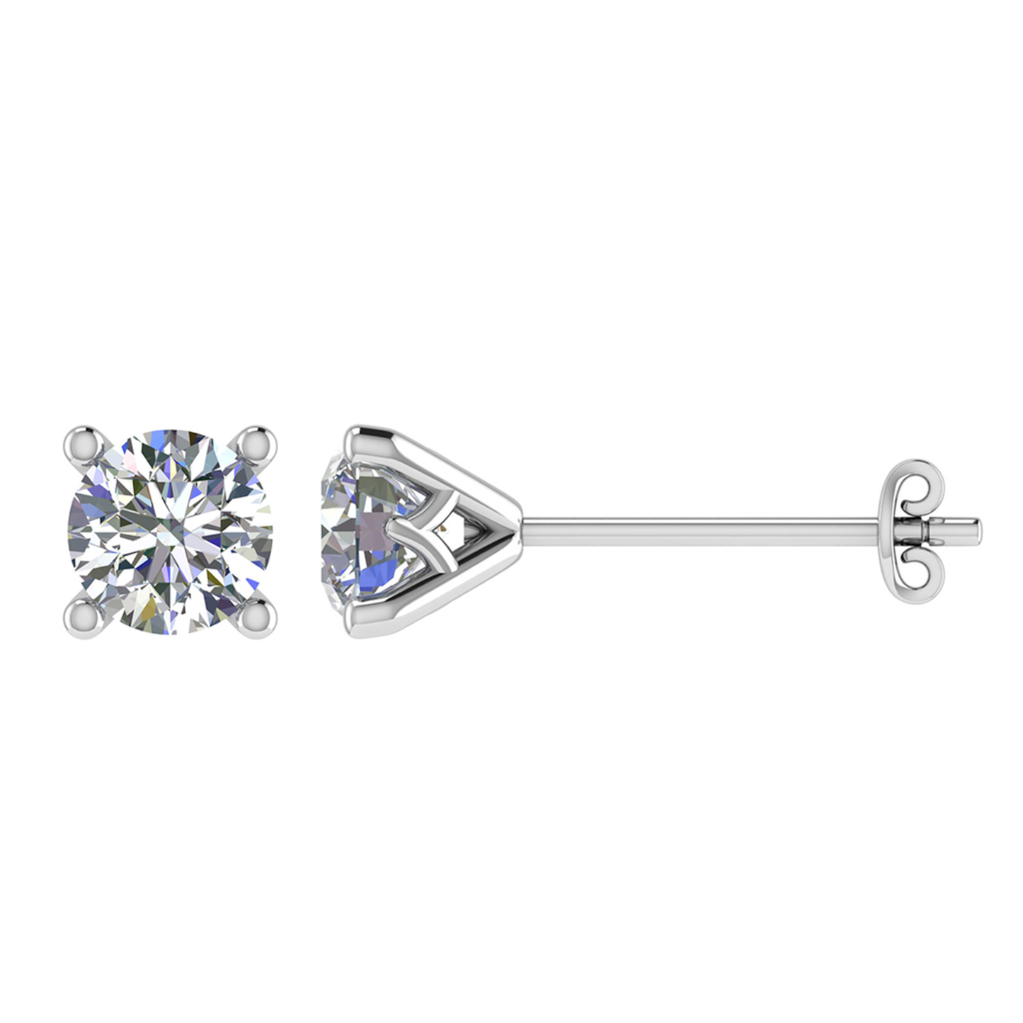 PT950, Cute Plain Diamond stud Earring for girls, Mt RD 8.0mm 3.71gm