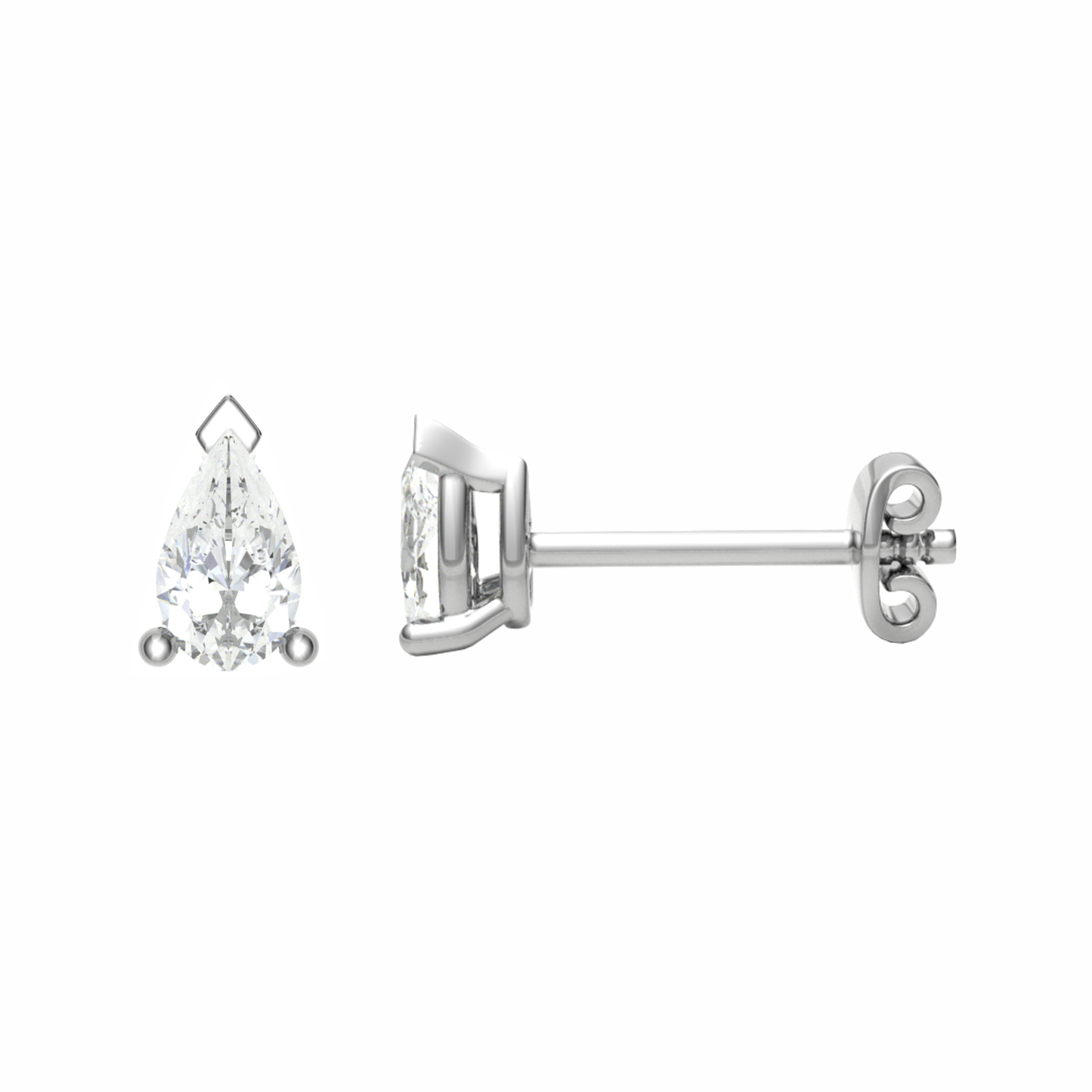 18ct, Mt PC 5.5mm 1.536g, Beautiful Plain Stud Earring for looking classy