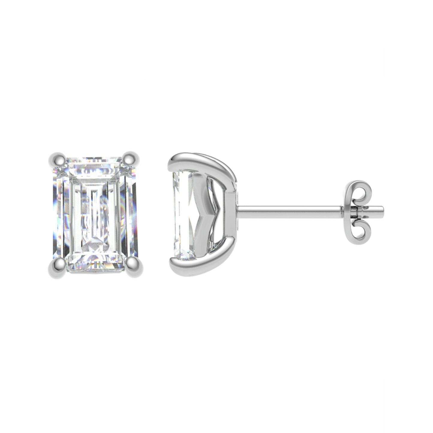 18CT, Mt EM 6.0x3.0mm 1.23gm, Elegant Diamond Stud Plain Earrings for Girls