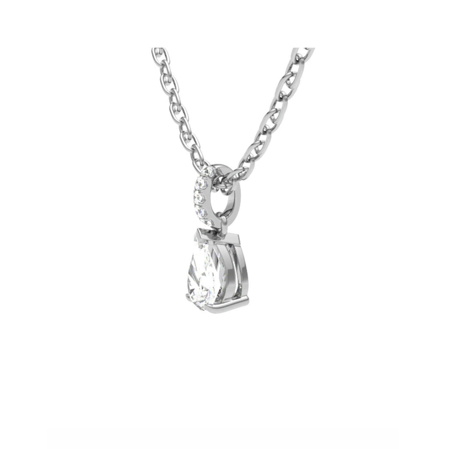 18CT Dia. Beaded Flower Necklace Mt PR 5x3mm 0.02ct 0.38g