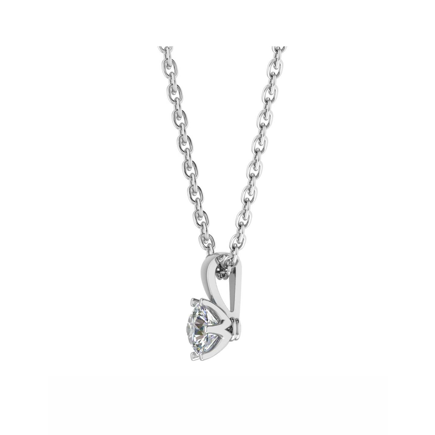 18CT Six Claws Round Cool Necklaces For Girls Mt RD 7.5mm 2.06gm