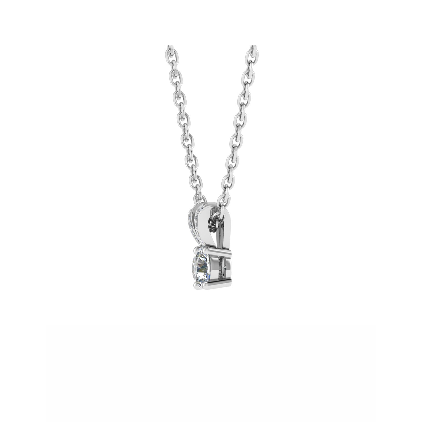 18CT Dia. Beautiful White Gold Necklace Stack Mt RD 4.0mm D 0.02ct 0.46gm