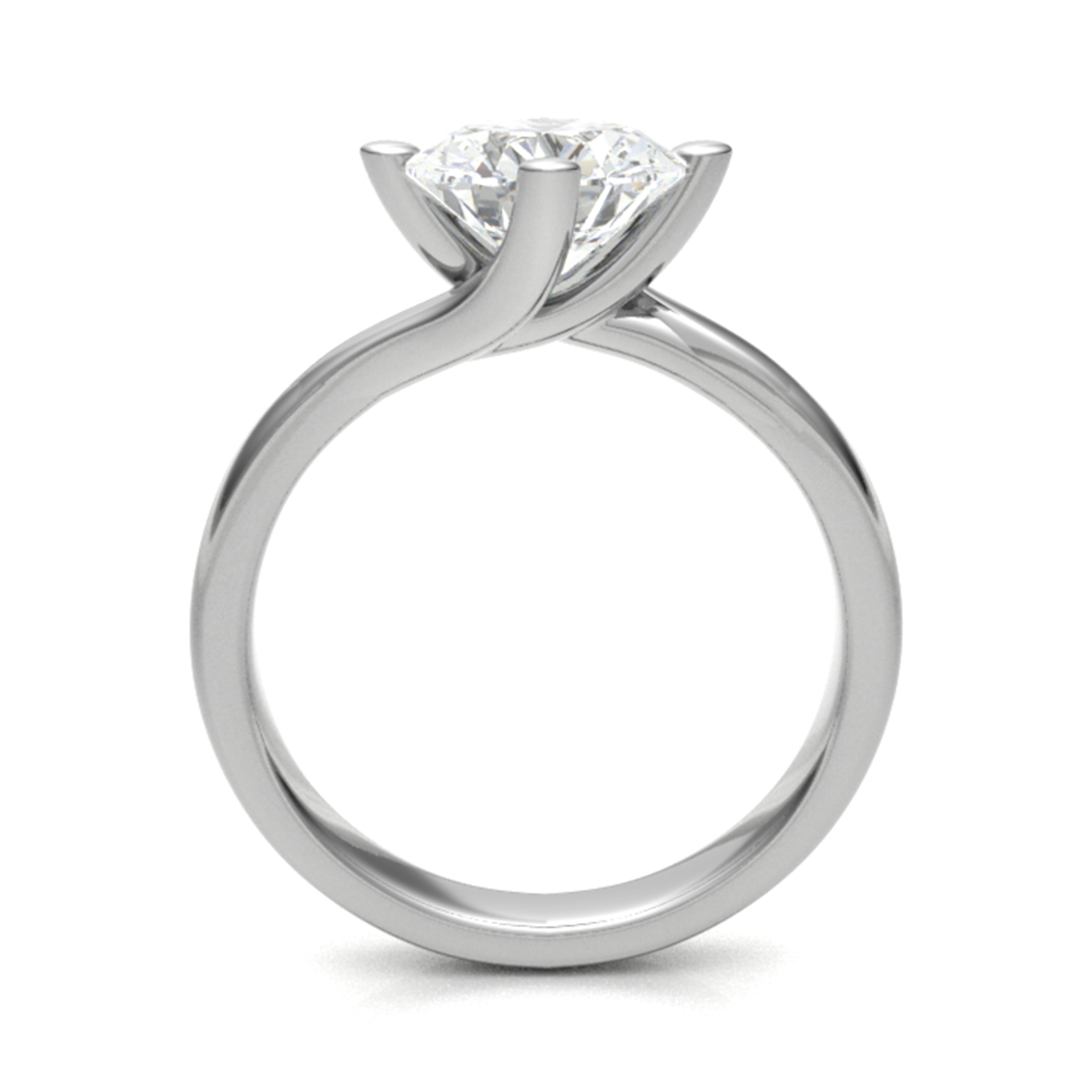 18ct round-cut Herkimer diamond ring 7.0mm 3.25gm