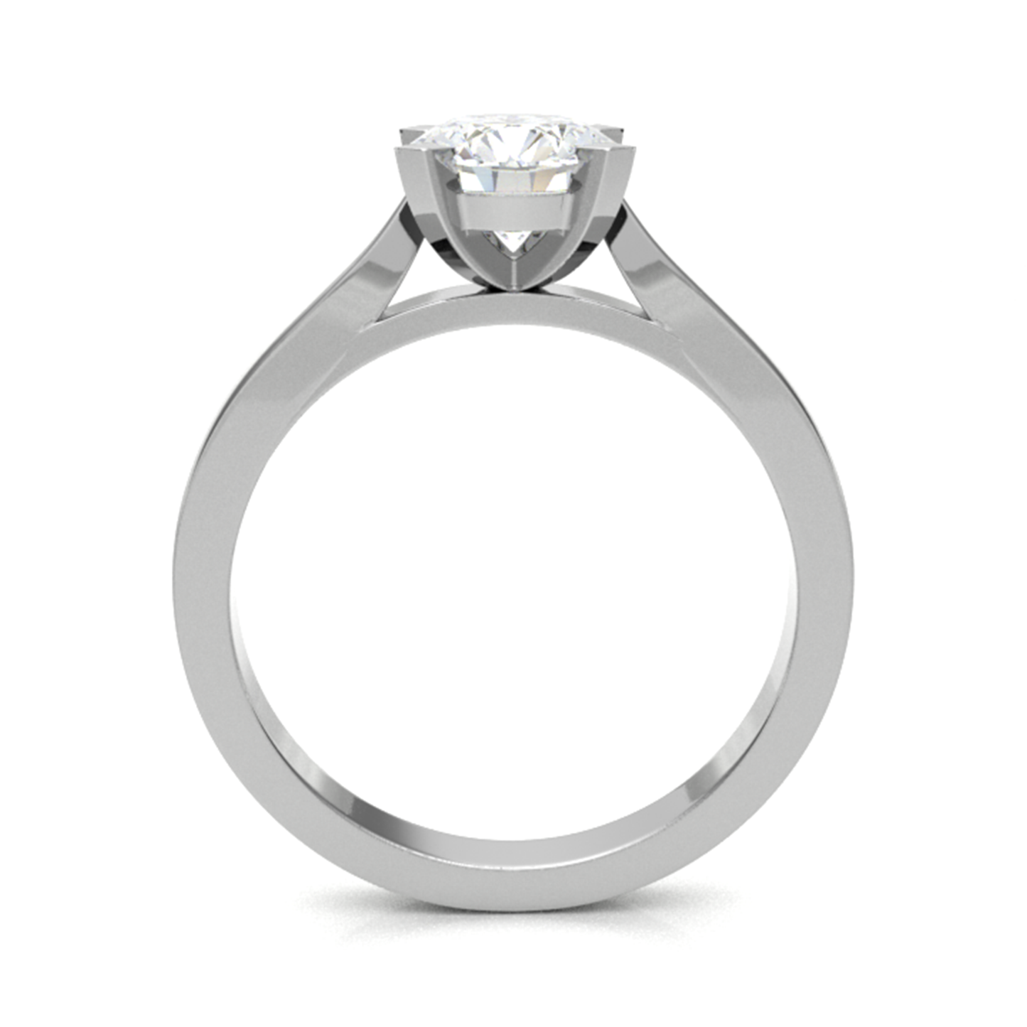 18 Karat Sparkling Star Solitär Diamantring im Radiantschliff, 5,0 mm, 2,55 g