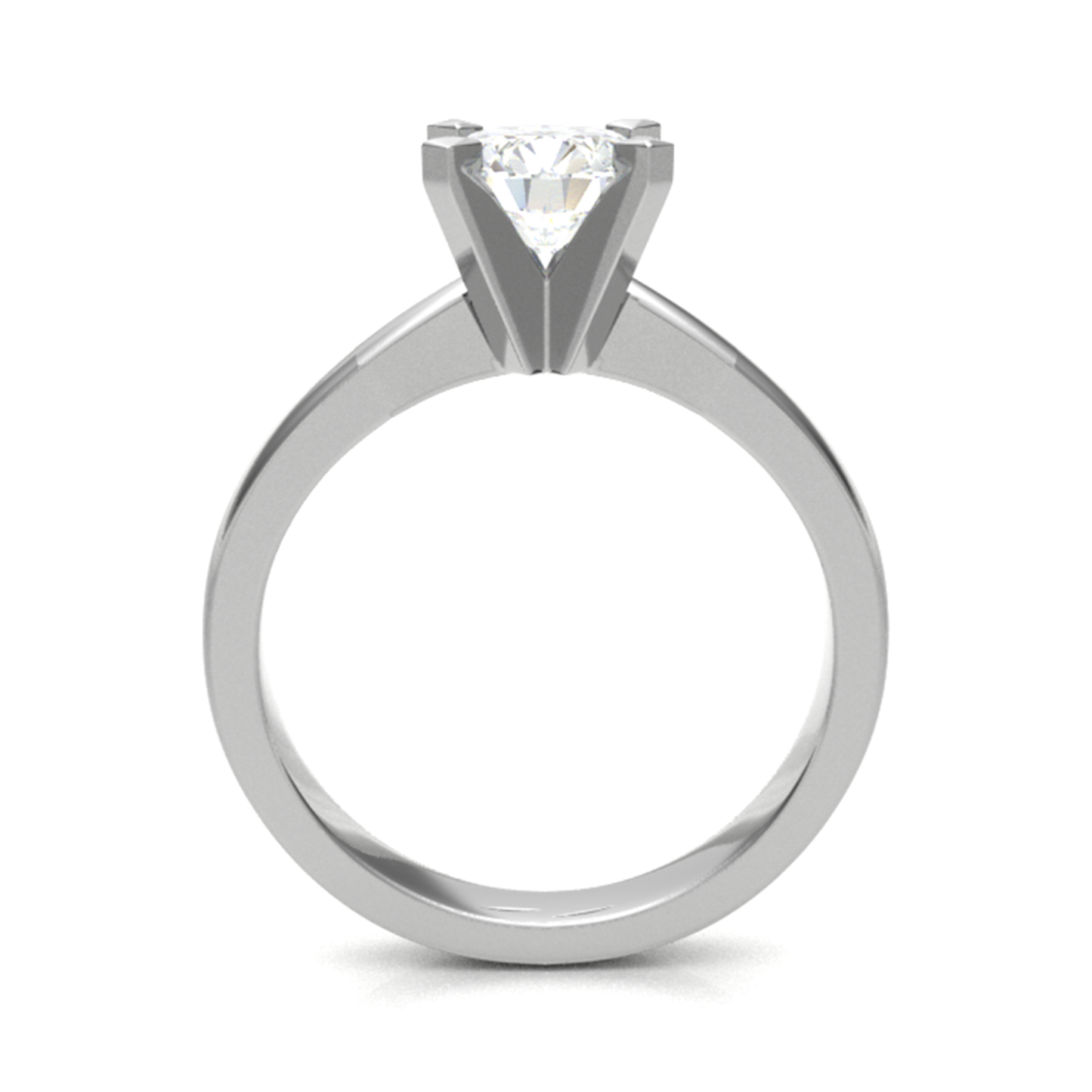 Klassischer Sterling-Weißgoldring mit Rundschliff, 5,0 mm, 4,06 g