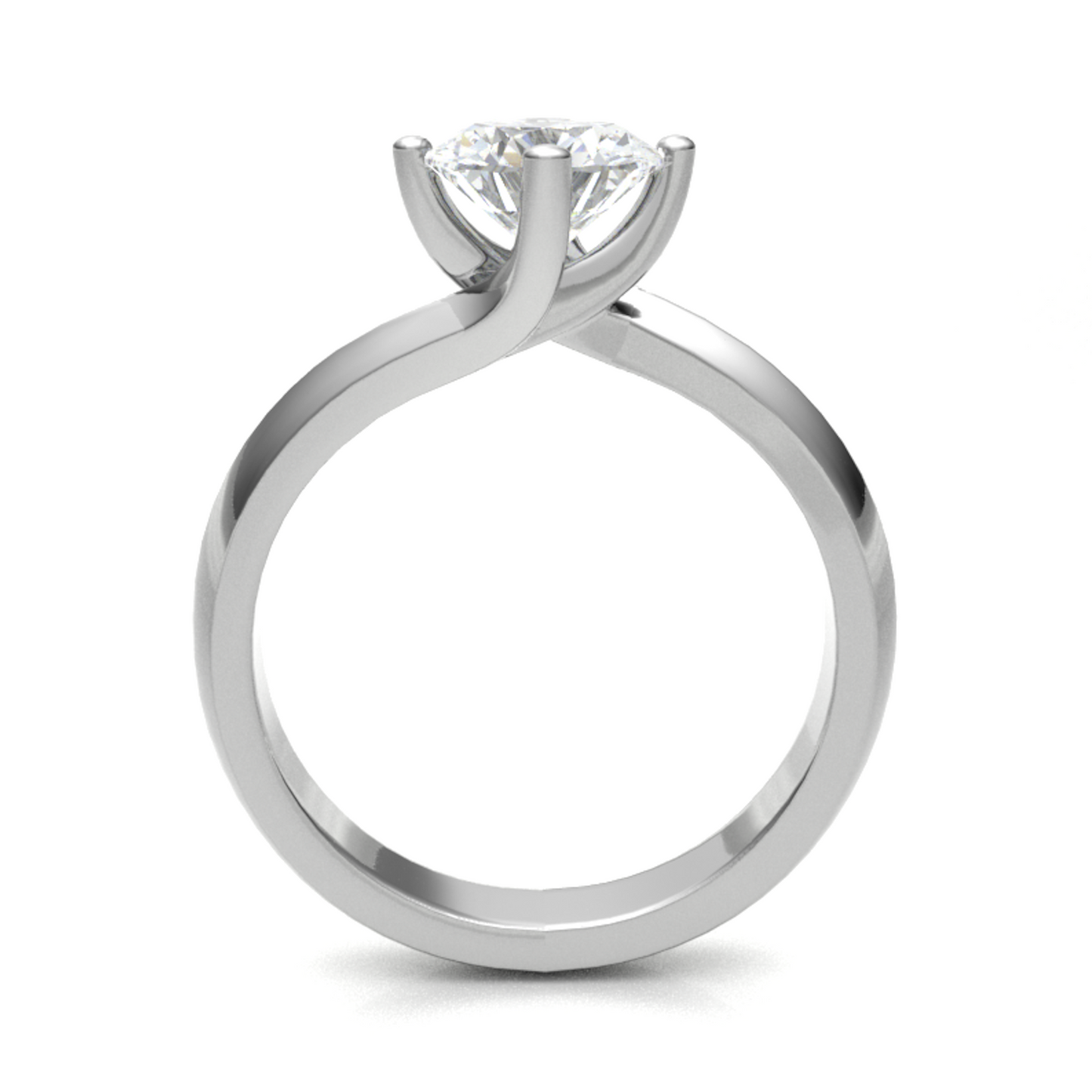 Funkelnder runder Diamantring, 18 Karat, 6,5 mm, M, 3,35 g