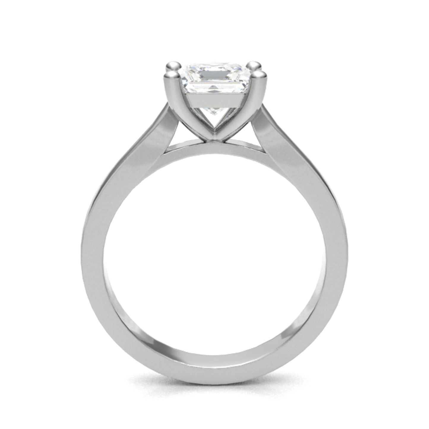 18 Karat Solitär-Verlobungsring mit schwarzem Diamanten, 4,4 mm, 3,37 g