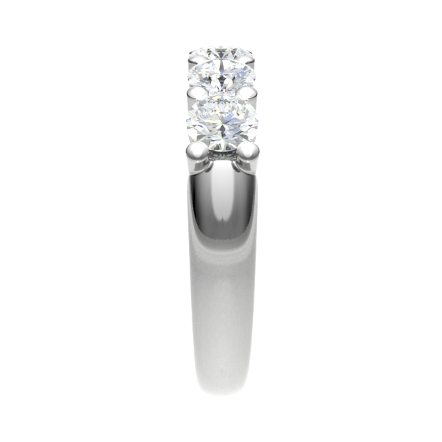 18ct Five brilliant-cut cubic diamonds ring 3.0mmx5 2.82gm