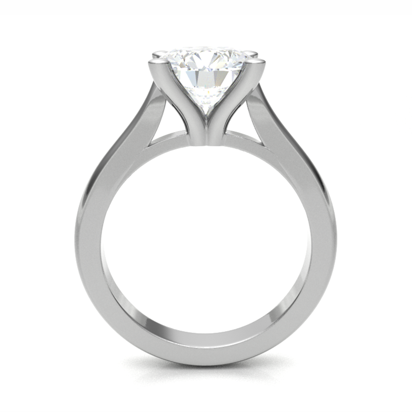 Clear Tilted round stackable diamond ring 5.5mm 3.22gm