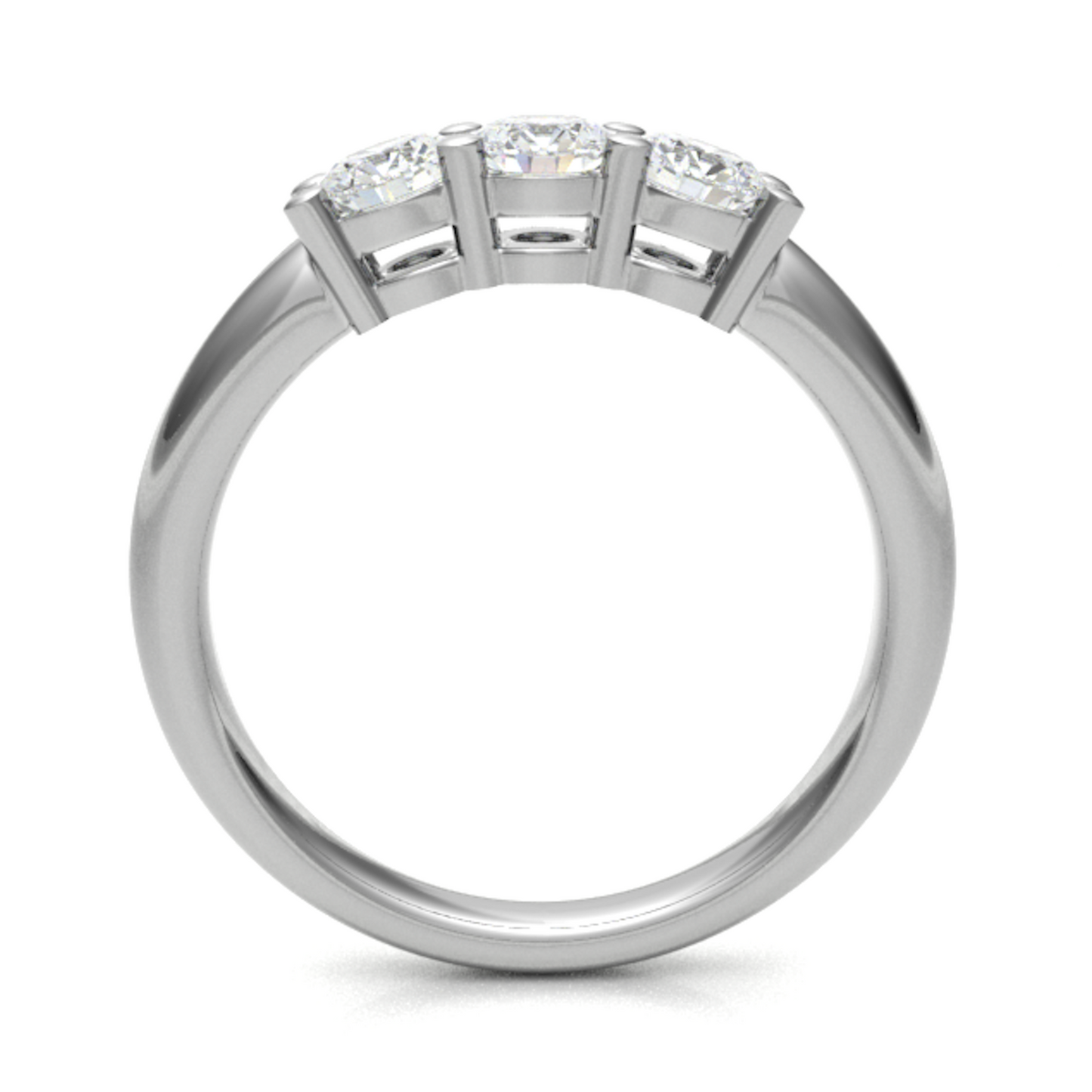 Sterling Three circle diamond ring 3.5mmx3 3.58gm