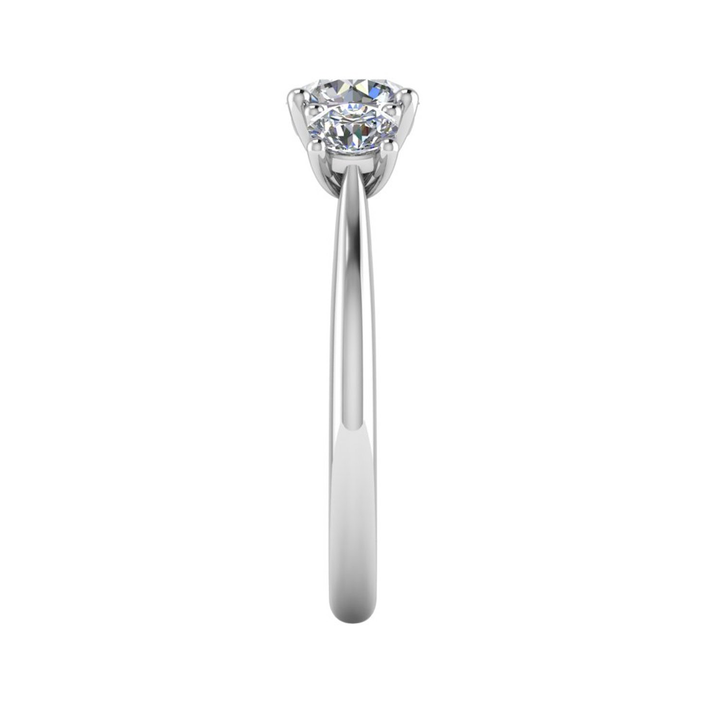 18 Karat Baguette-Diamantring mit drei Steinen, 4/6,5/4 mm, M 3,26 g