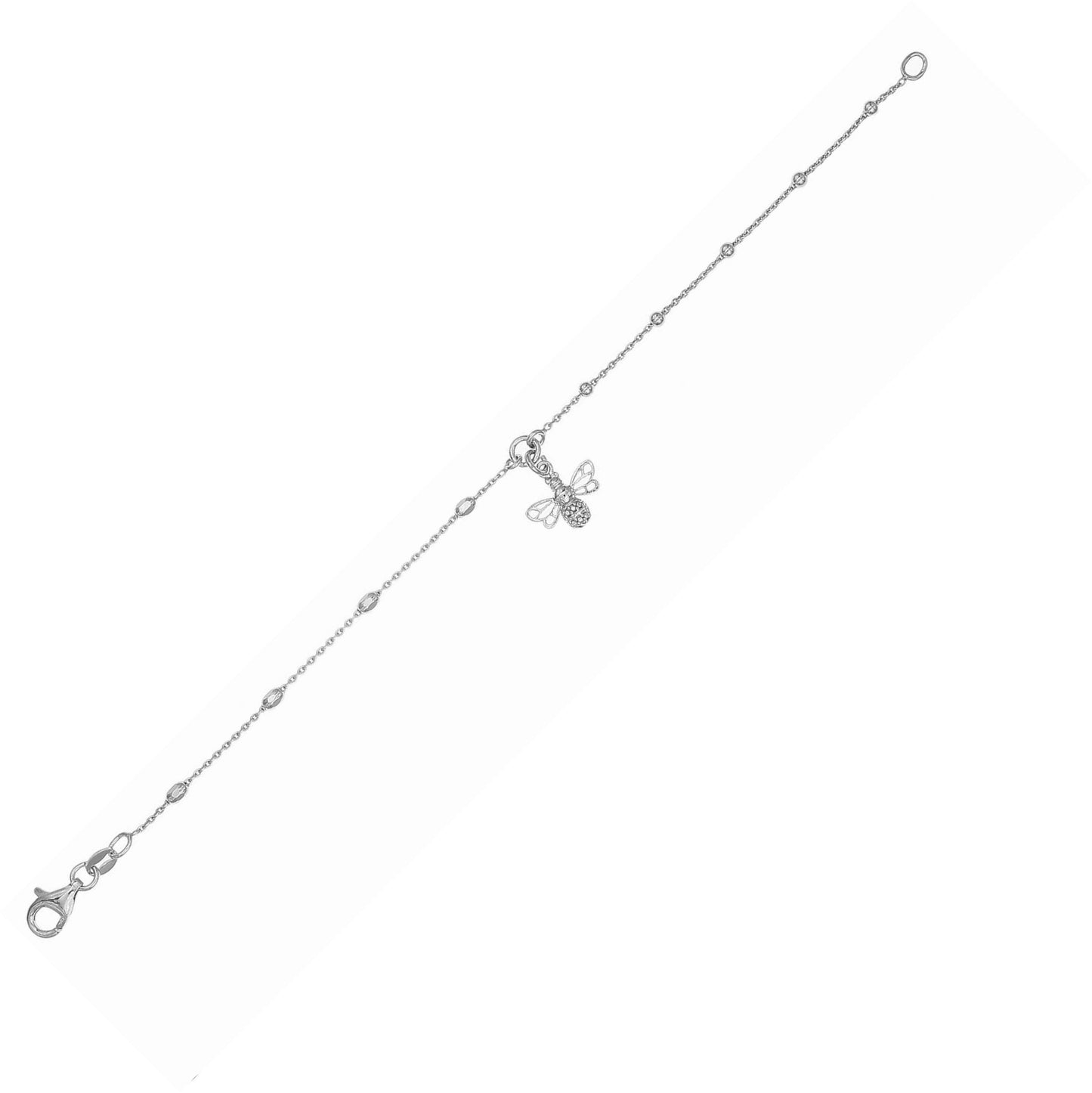 Bracelet de cheville en argent avec bourdon