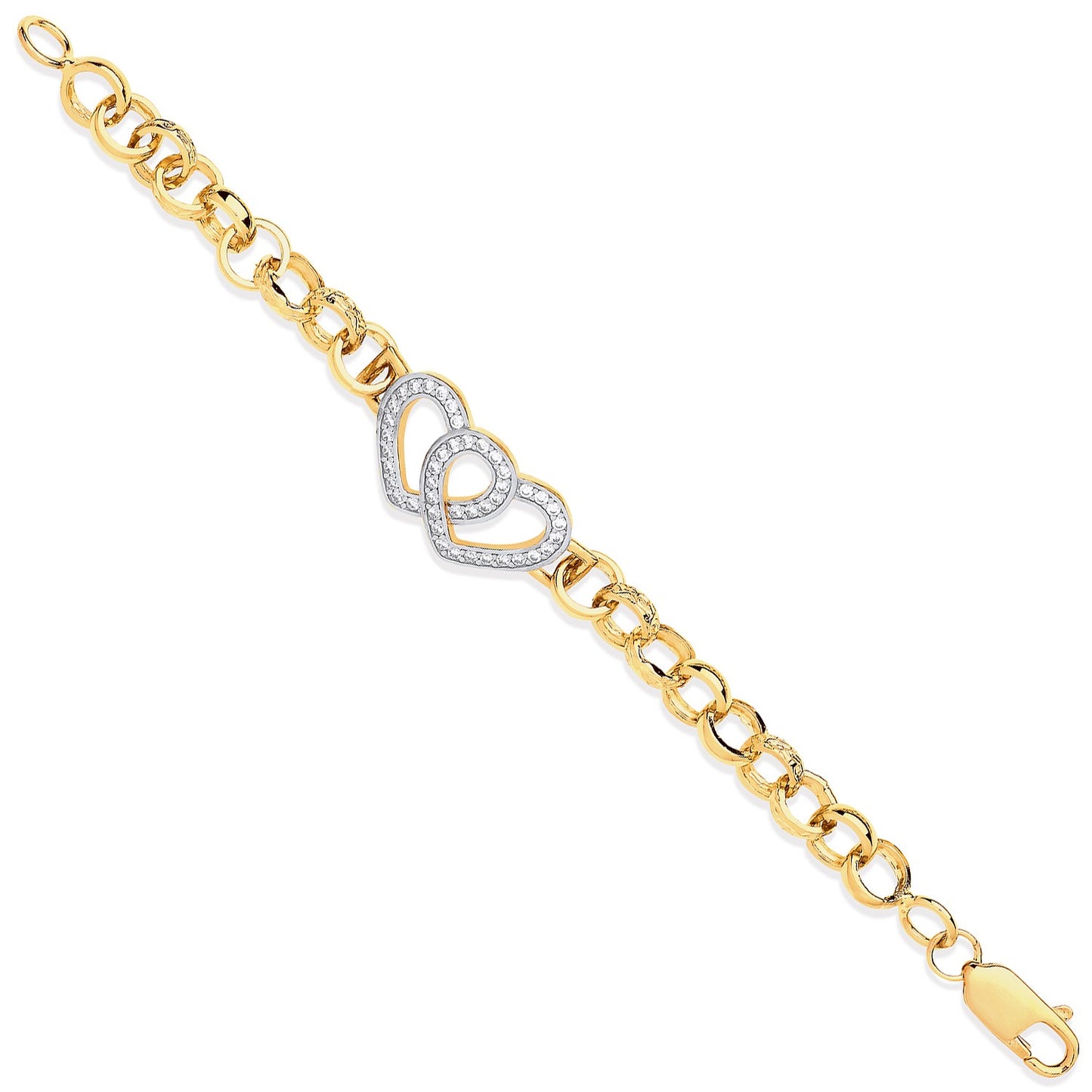 Y/G Belcher Links Cz Hearts Baby Bracelet