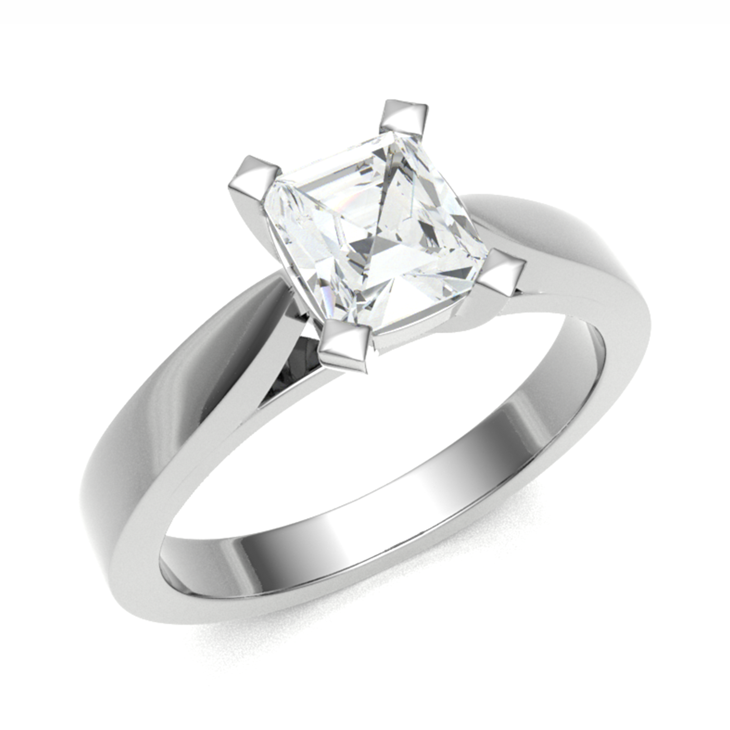Round Cut solitaire Sterling Diamond Ring